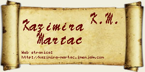 Kazimira Martać vizit kartica